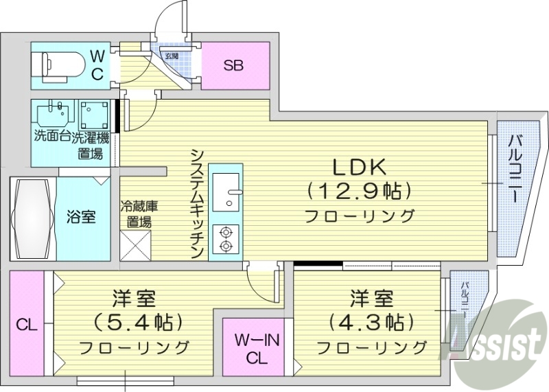 S-RESIDENCE札幌東astrazeの間取り