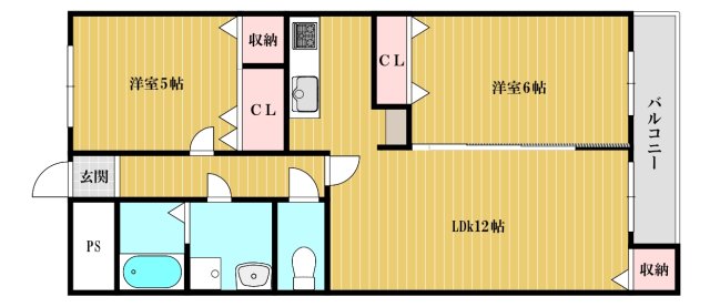 【大阪市住吉区山之内のマンションの間取り】