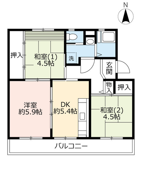 ＵＲ南新田の間取り