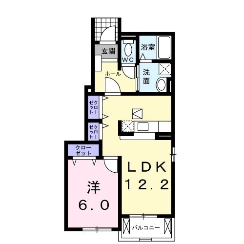 宇部市大字妻崎開作のアパートの間取り