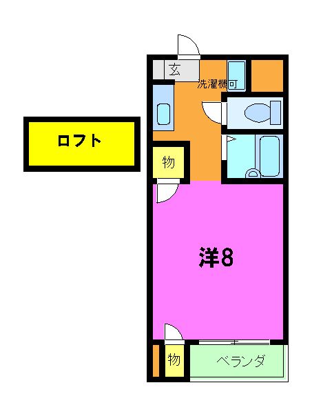 京都市西京区桂上野中町のマンションの間取り