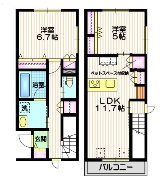 横浜市青葉区大場町のマンションの間取り