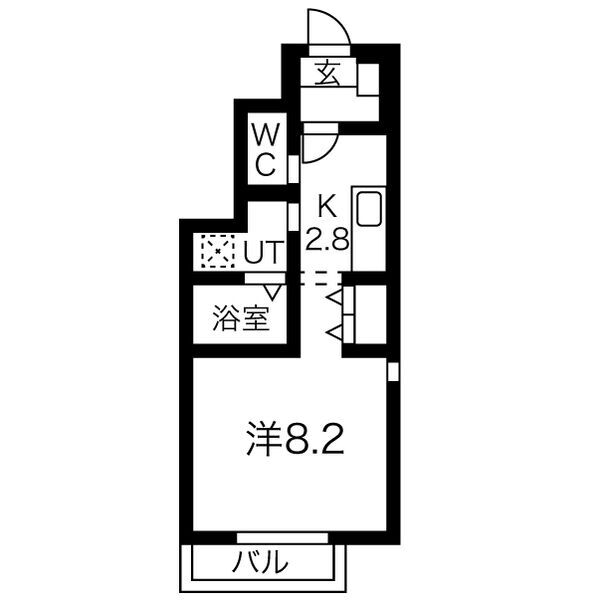 仙台市宮城野区小鶴のアパートの間取り