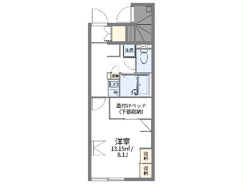 レオパレスボムール西高泊の間取り