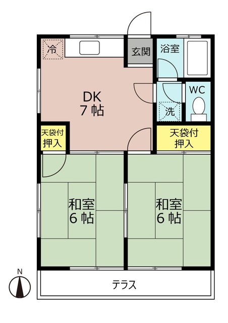 春日部市谷原のアパートの間取り