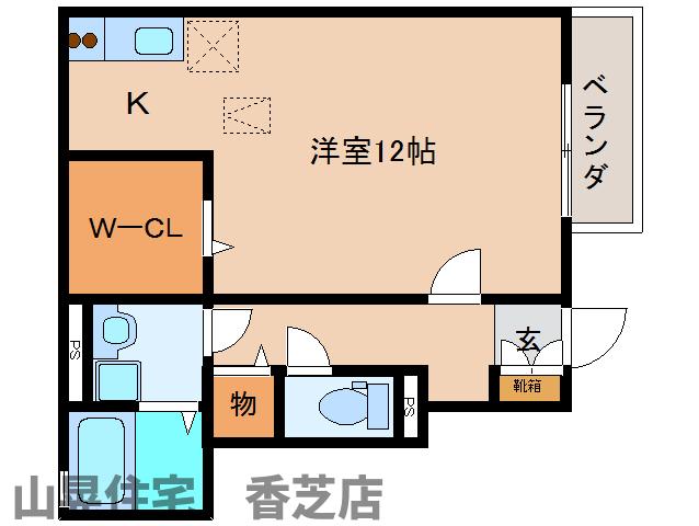 香芝市磯壁のアパートの間取り