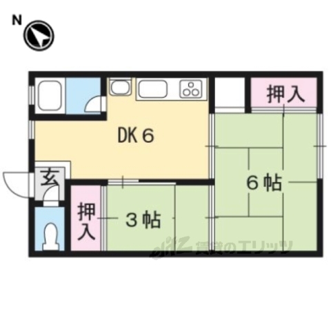 栗東市岡のアパートの間取り