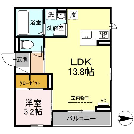 松山市南江戸のアパートの間取り