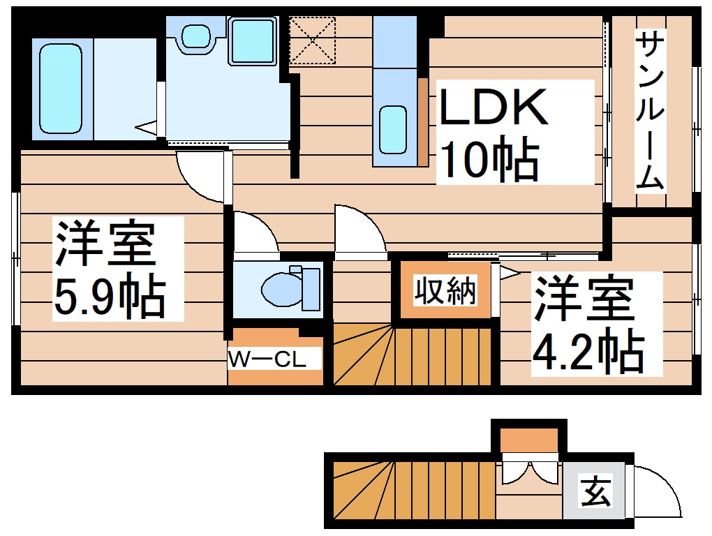 仮）多賀城市新田新築アパートの間取り