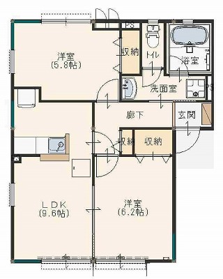 カーサドマーニＢの間取り