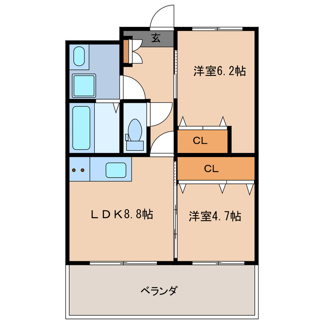 都城市姫城町のマンションの間取り