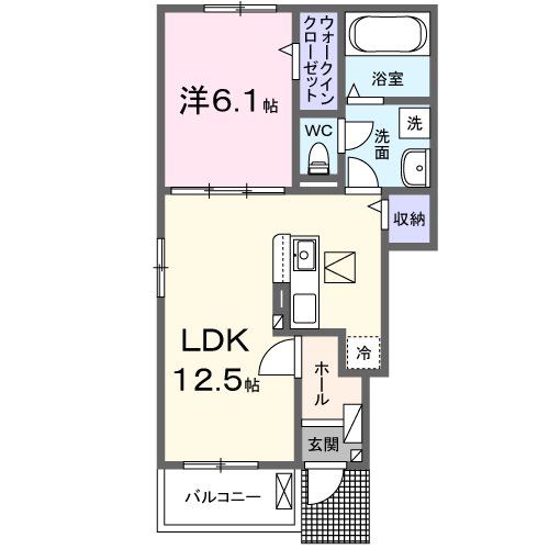 平塚市豊田宮下のアパートの間取り