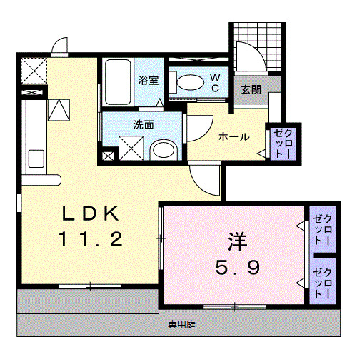 【和歌山市寺内のアパートの間取り】