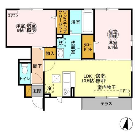 那珂市菅谷のアパートの間取り