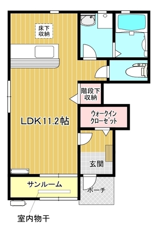 東根市一本木のアパートの間取り