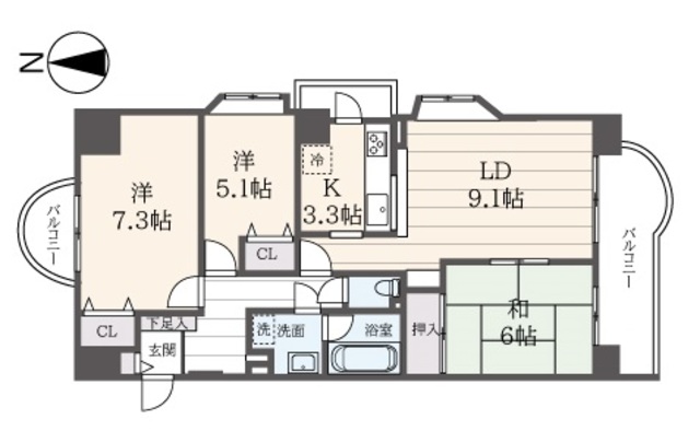 【アジュール南まきが原の間取り】