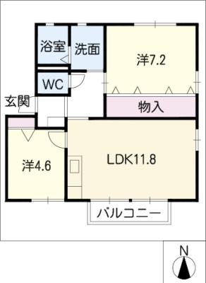 ディアス馬見塚Ｂ棟の間取り