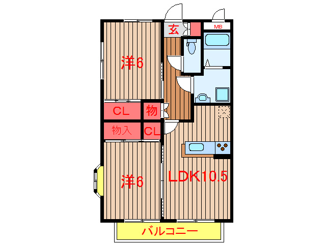 船橋市咲が丘のアパートの間取り