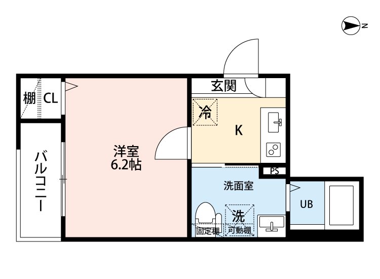 【名古屋市北区東味鋺のアパートの間取り】