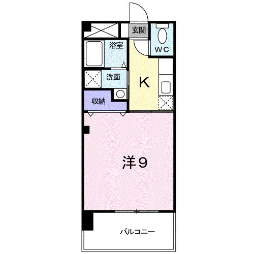 【鹿児島市新屋敷町のマンションの間取り】