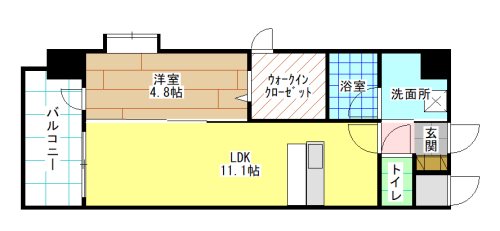 北九州市小倉南区城野のマンションの間取り