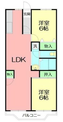 秦野市平沢のマンションの間取り