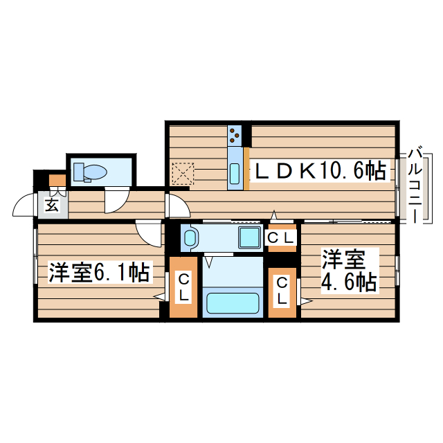 D-room　ATEASEの間取り