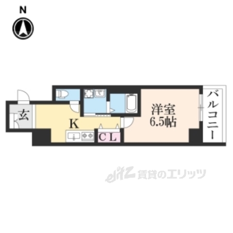 京都市南区東九条烏丸町のマンションの間取り