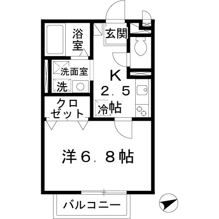 八尾市安中町のアパートの間取り