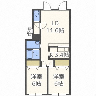 フリットコートニュー発寒の間取り