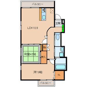 八尾市南植松町のアパートの間取り