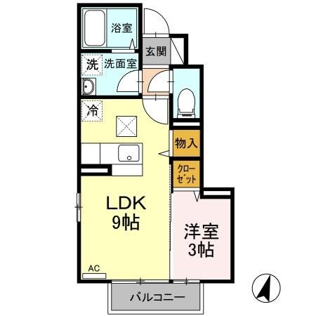 上越市柿崎区柿崎のアパートの間取り