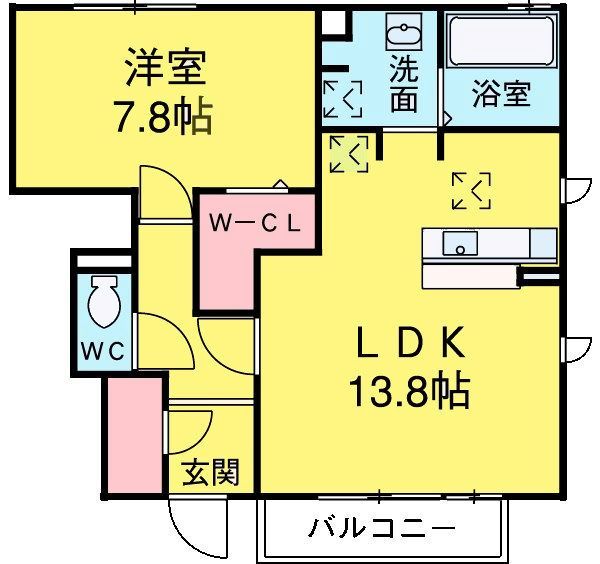 千葉県松戸市五香７（アパート）の賃貸物件の間取り