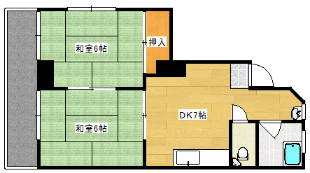 広島市西区南観音町のマンションの間取り