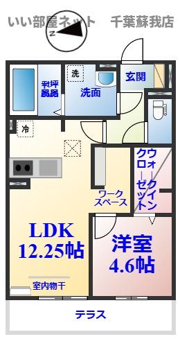 千葉市緑区古市場町のアパートの間取り