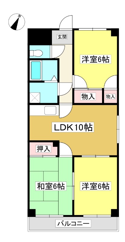 岡崎市上地町のマンションの間取り