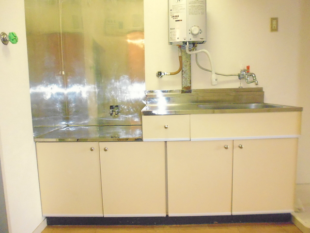 キッチン　瞬間湯沸器付きのキッチン