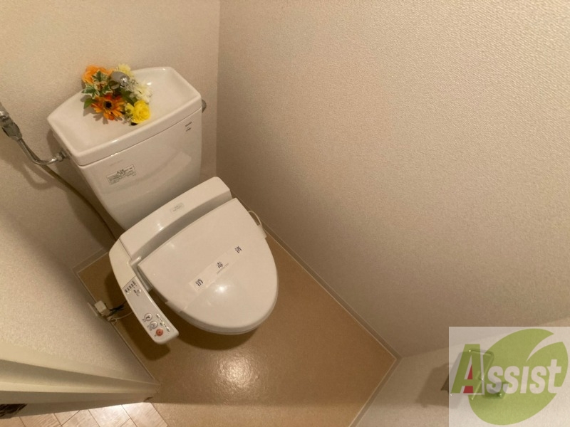トイレ　ウォシュレット機能がついたトイレ。安心して使用できますね。