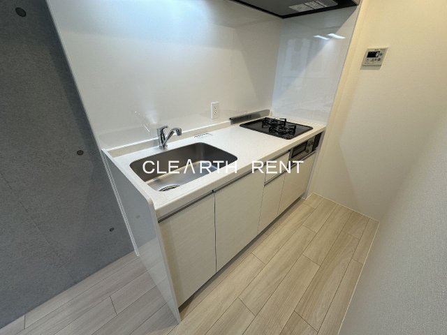 キッチン　ガス2口コンロのシステムキッチン