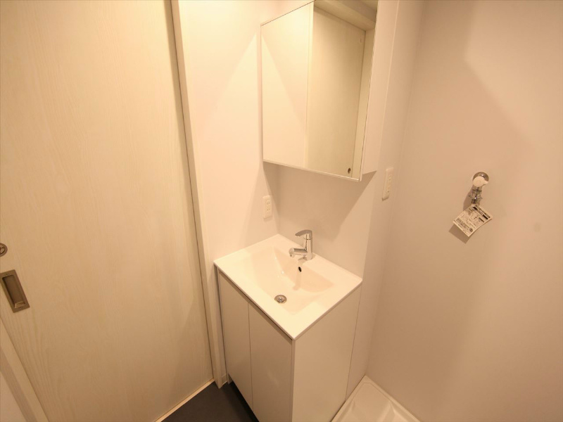 洗面設備　脱衣所　独立洗面台（シャンプードレッサー付）収納スペース有