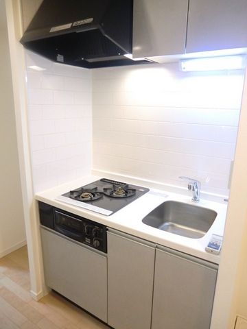 キッチン　便利な２口ガスコンロ（グリル付）