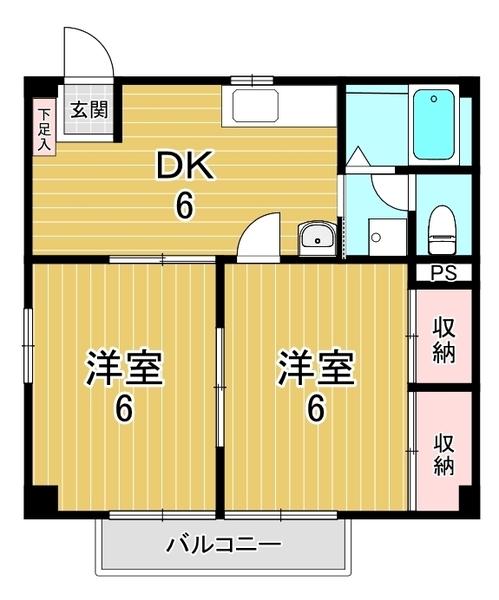 地下鉄長堀鶴見緑地線 鶴見緑地駅 徒歩10分 2階建 築34年の間取り写真