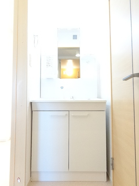 洗面設備　大きく大容量収納可能な下駄箱です。