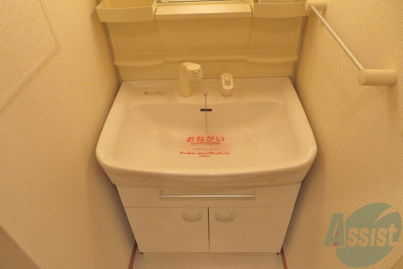 洗面設備　洗面台、こんな感じで下に収納がありますね。