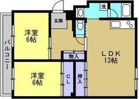 阪急伊丹線 稲野駅 徒歩2分 3階建 築40年の間取り写真