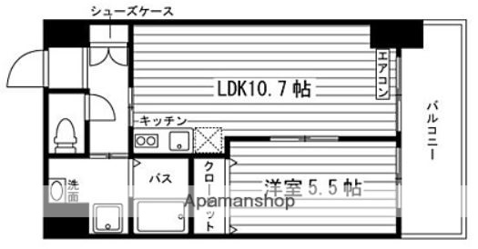 鹿児島市電唐湊線 高見橋駅 徒歩3分 13階建 築18年の間取り写真