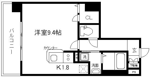 阪急京都線 大宮駅 徒歩4分 11階建 築22年の間取り写真