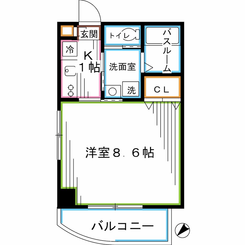 ＪＲ中央線 阿佐ケ谷駅 徒歩4分 5階建 築22年の間取り写真
