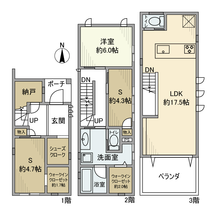 上丸子天神町戸建の間取り写真