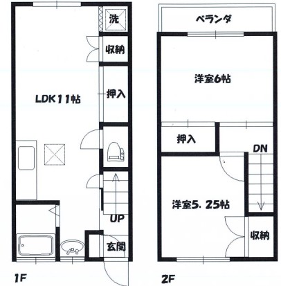 荒川区荒川7丁目 テラスハウスの間取り写真